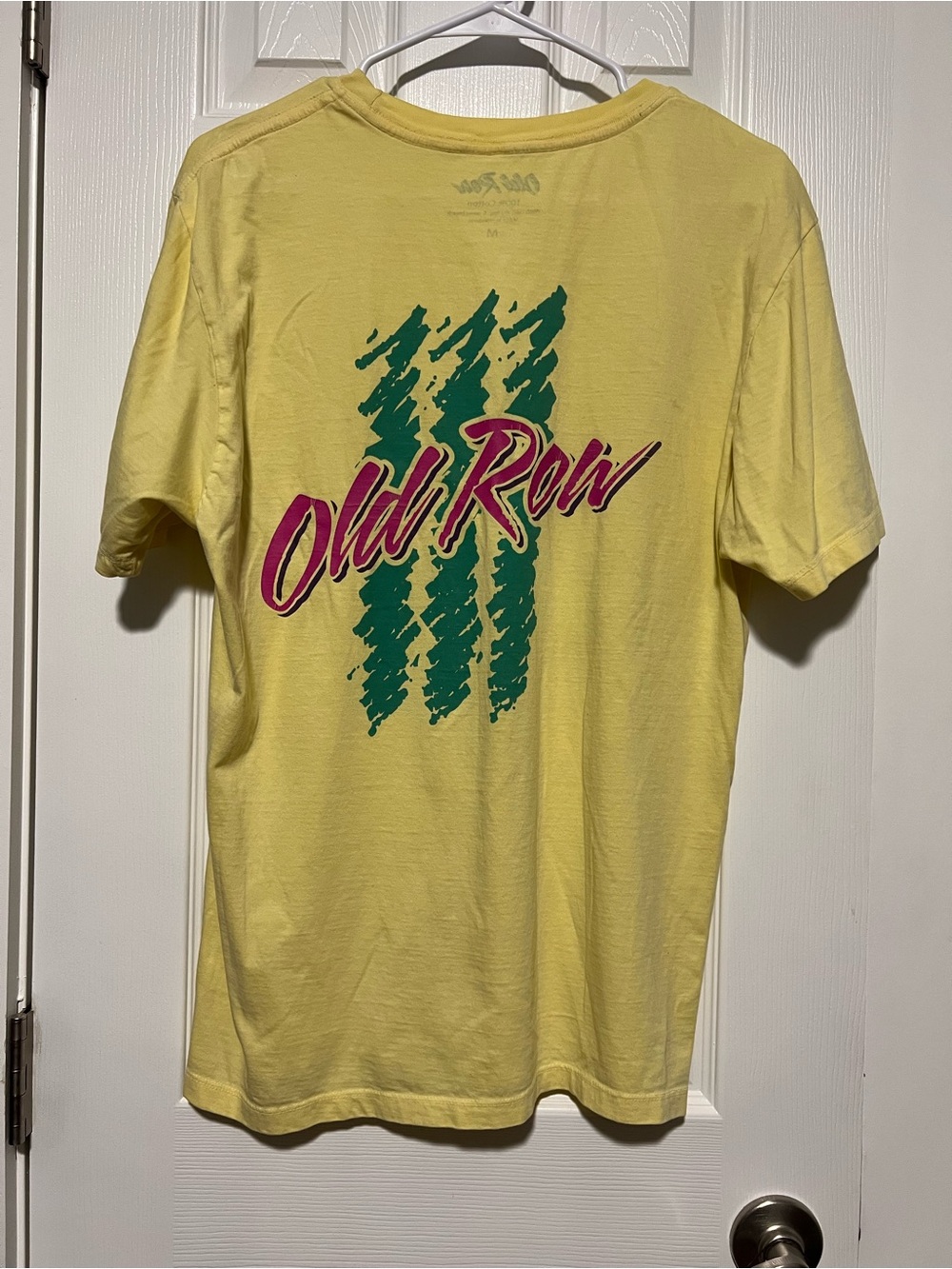 Old Row Men's Yellow Graphic Tee with Green Script Accent
